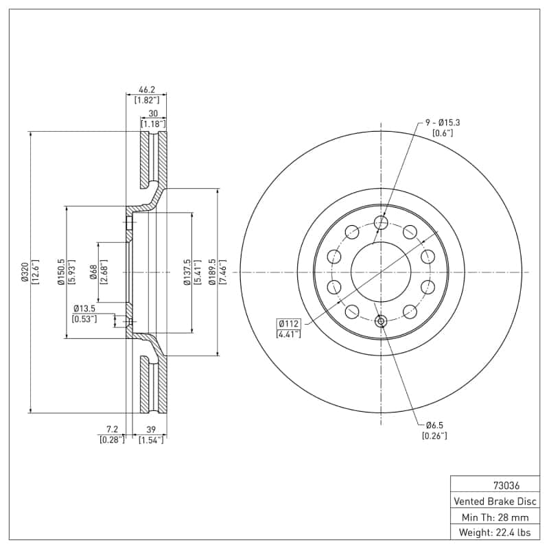 DFC — DFC 98-09 Audi A4 (Mexico) Front GeoSPEC Coated Rotor
DFC Brake Rotor - view 6