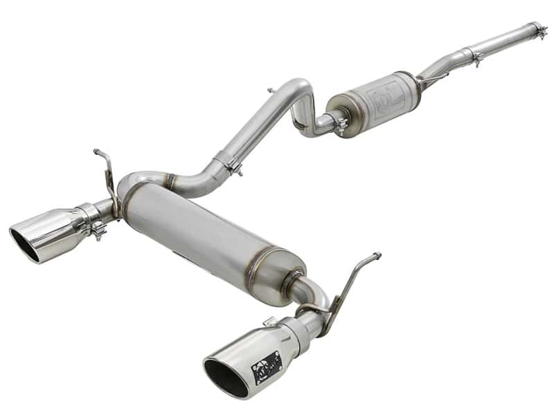 aFe — aFe Rebel Series 2.5in 409 SS Cat-Back Exhaust w/ Polished Tips 07+ Jeep Wrangler (JK) V6 3.6L/3.8L
Cat-Back Exhaust - view 1