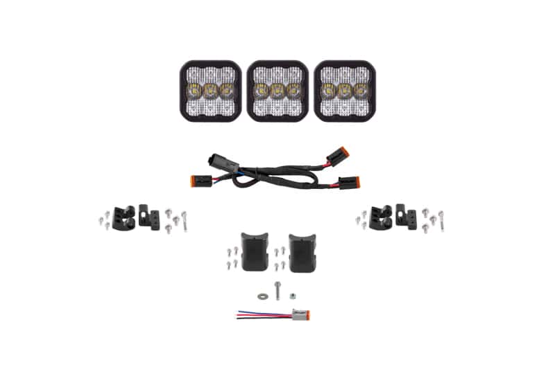 Diode Dynamics — Diode Dynamics SS5 Pro Universal CrossLink 3-Pod Lightbar - White Combo - view 1