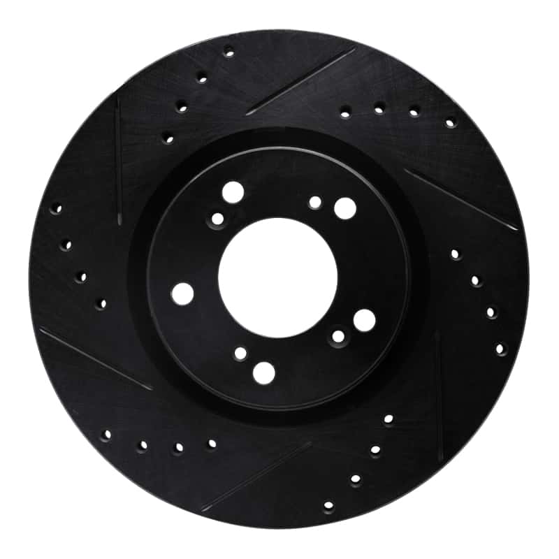 R1 Concepts — R1 00-09 Honda S2000 Front Left Drilled & Slotted Black Brake Rotor
R1 Brake Rotor Drill - view 1