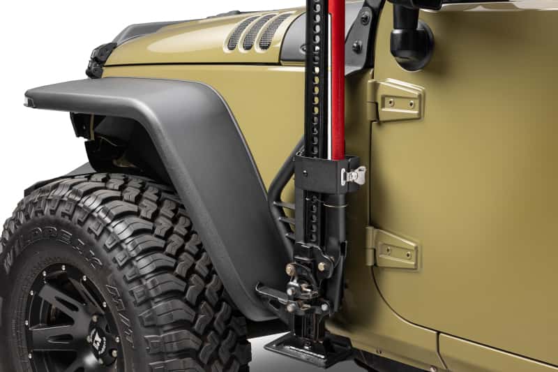 Go Rhino — Go Rhino 07-18 Jeep Wrangler JK/JKU Front Fender Jack Mount for Hi-Lift Jack - Tex. Blk
Jack Mount-Exterior - view 7