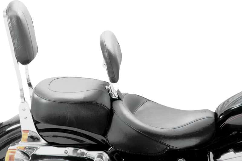 Mustang Motorcycle — Mustang 82-03 Harley Sportster Wide Touring Solo Seat w/Driver Backrest - Black - view 3