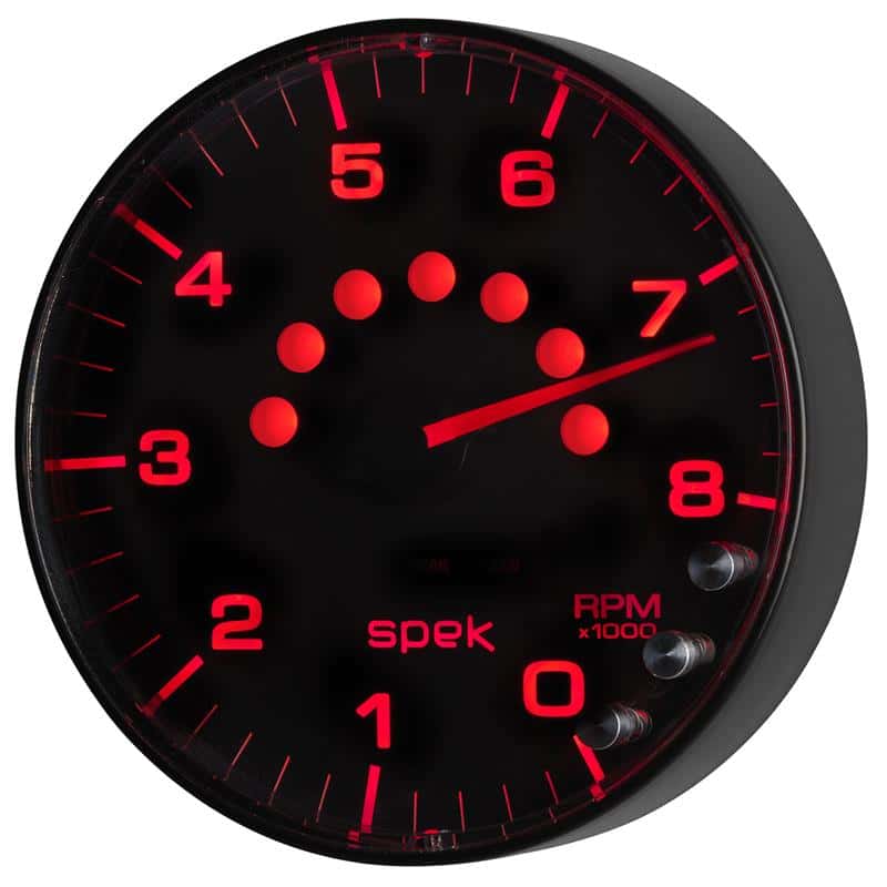AutoMeter — Autometer Spek-Pro Gauge Tachometer 5in 8K Rpm W/Shift Light & Peak Mem Black/Black
GA 5" 8KRPM BFB SPEK - view 7