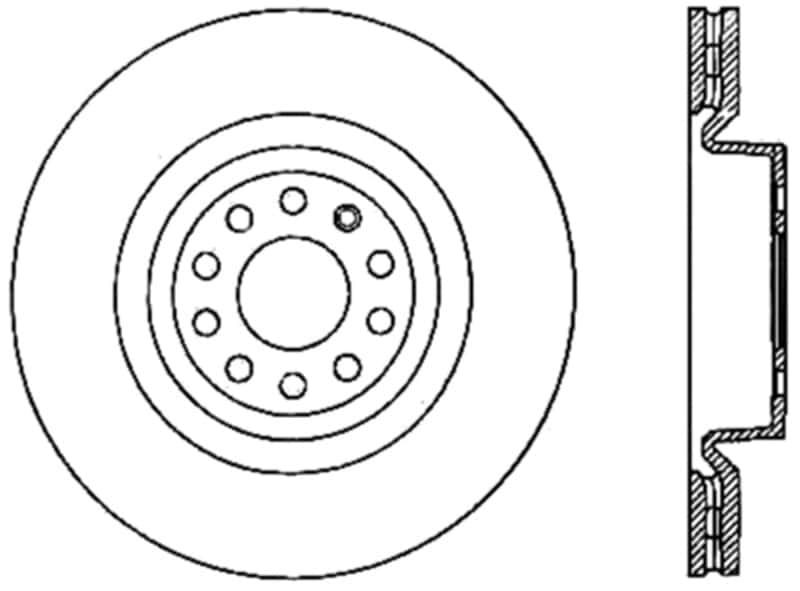 Stoptech — StopTech 06-10 Audi A3/08-10 TT / 06-09 VW GTI Mk V Cryo-Stop Right Front Slotted Rotor
Cryosport Slot Rotor - view 1