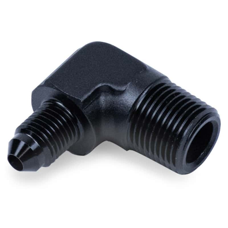 Snow Performance — Snow Performance 3/8in NPT to 4AN Elbow Water Fitting (Black)
Pipe Fitting - view 2