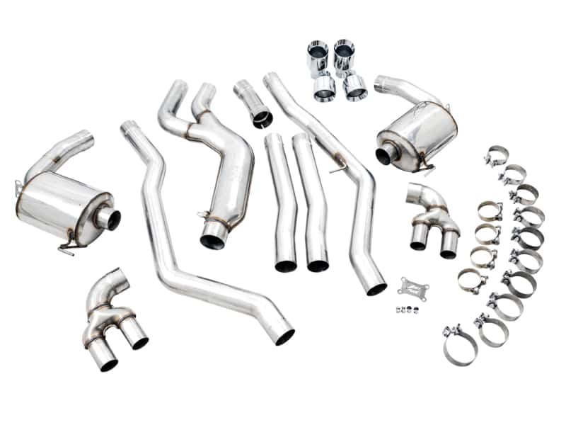 AWE Tuning — AWE Tuning 2019+ BMW M340i (G20) Non-Resonated Touring Edition Exhaust - Quad Chrome Silver Tips
Touring Exhaust - view 8