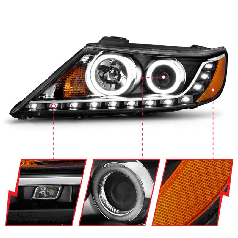 ANZO — ANZO 2011-2013 Kia Sorento Projector Headlights w/ Halo Black (CCFL)
Head Light Set
HdLtSet - view 10