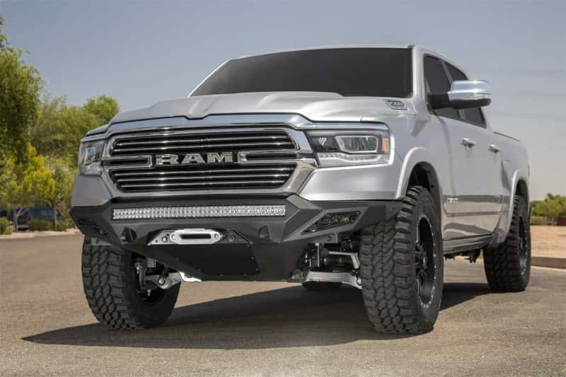 Addictive Desert Designs — Addictive Desert Designs 19 Ram 1500 Stealth Fighter Front Bumper w/ Winch Mount & Sensor Cut Outs
Bumper- Front
Bumpers - view 2