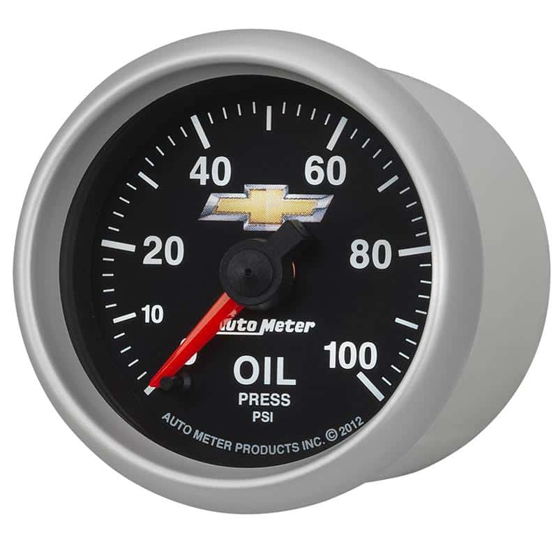 AutoMeter — AutoMeter Gauge Oil Press 2-1/16in. 100PSI Digital Stepper Motor Chevy Gold Bowtie
GA 2" OP 100PSI COPO - view 3