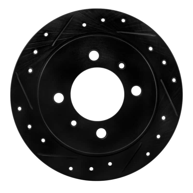 R1 Concepts — R1 91-06 Nissan NX Rear Left Drilled & Slotted Black Brake Rotor
R1 Brake Rotor Drill - view 1