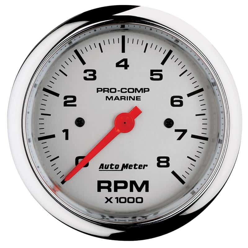 AutoMeter — Autometer Marine Chrome Ultra-Lite 3-3/8in 8k RPM Tachometer Gauge
3.4" TACH 8KRPM MC - view 2