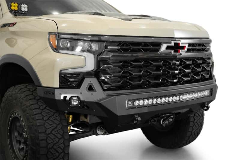 Addictive Desert Designs — Addictive Desert Designs 2022+ Chevy Silverado 1500 ZR2 Stealth Fighter Front Bumper
Bumper- Front - view 5