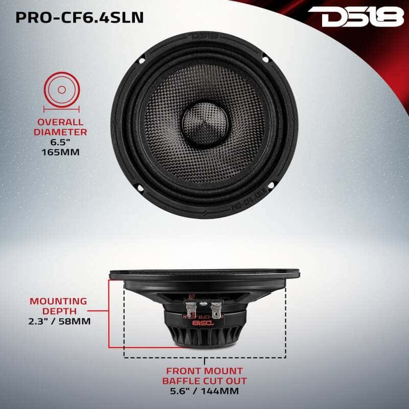 DS18 — DS18 6.5in 150 Watts RMS 4 ohm Mid-Range Loudspeaker Neodymium Shallow - view 3