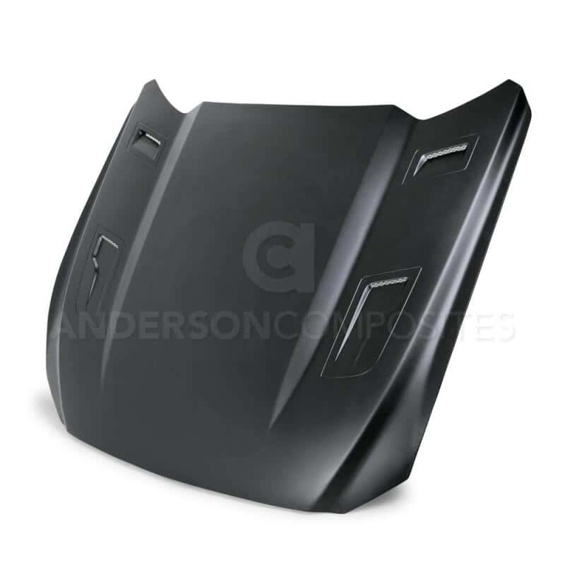Anderson Composites — Anderson Composites 15-17 Ford Mustang (Excl. GT350/GT350R) Type-GTH Style Hood Fiberglass - view 2