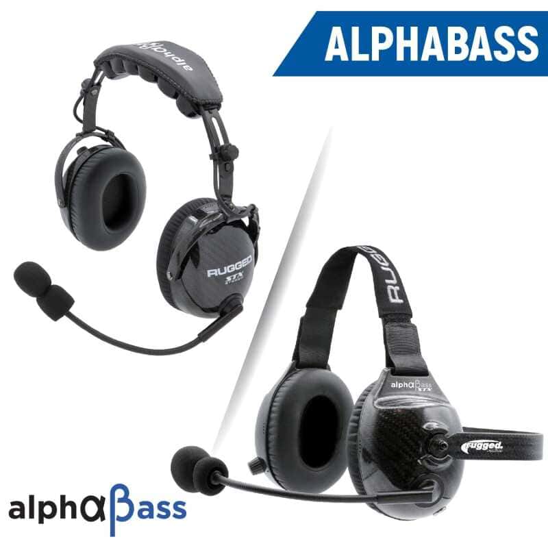 Rugged Radios — Rugged Radios AlphaBass Carbon Fiber Headset for STEREO and OFFROAD Intercoms Over The Head - view 2