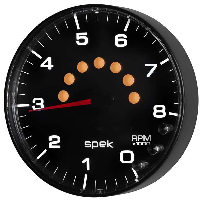 AutoMeter — Autometer Spek-Pro Gauge Tachometer 5in 8K Rpm W/Shift Light & Peak Mem Black/Black
GA 5" 8KRPM BFB SPEK - view 6
