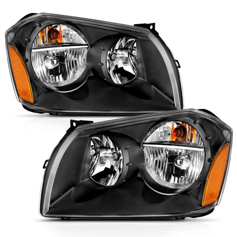 ANZO — ANZO 2005-2007 Dodge Magnum Crystal Headlight  Black Amber
Head Light Set - view 4