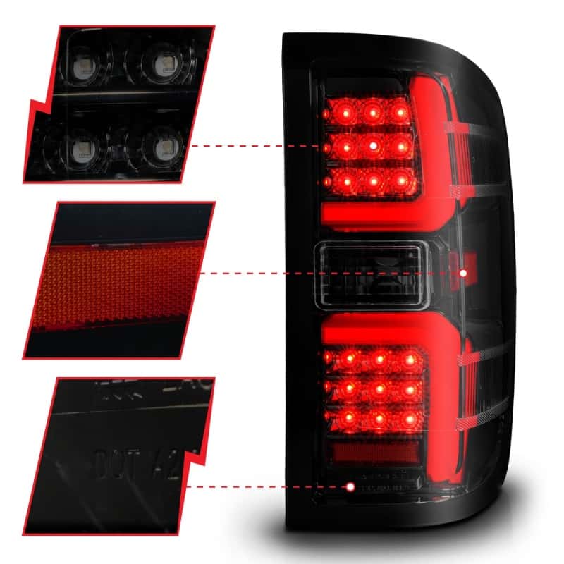 ANZO — ANZO 15-19 Chevrolet Silverado 2500 HD/3500 HD LED Taillight w/ Sequential Black Housing/Smoke Lens
Tail Light Set - view 4