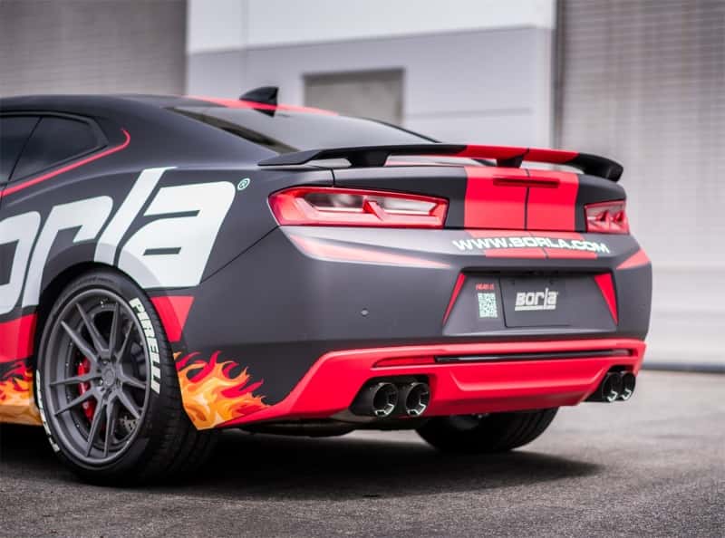 Borla — Borla 16-17 Chevy Camaro 6.2L 4in Dual Carbon Fiber Tips Dual Split Exit S-Type Catback Exhaust
Cat-Back System - view 2