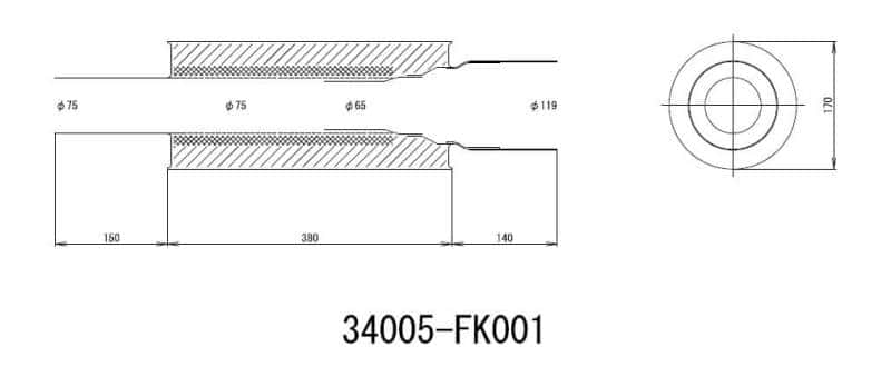 HKS — HKS Universal Stainless Hi Power 170mm Titanium Muffler - view 2