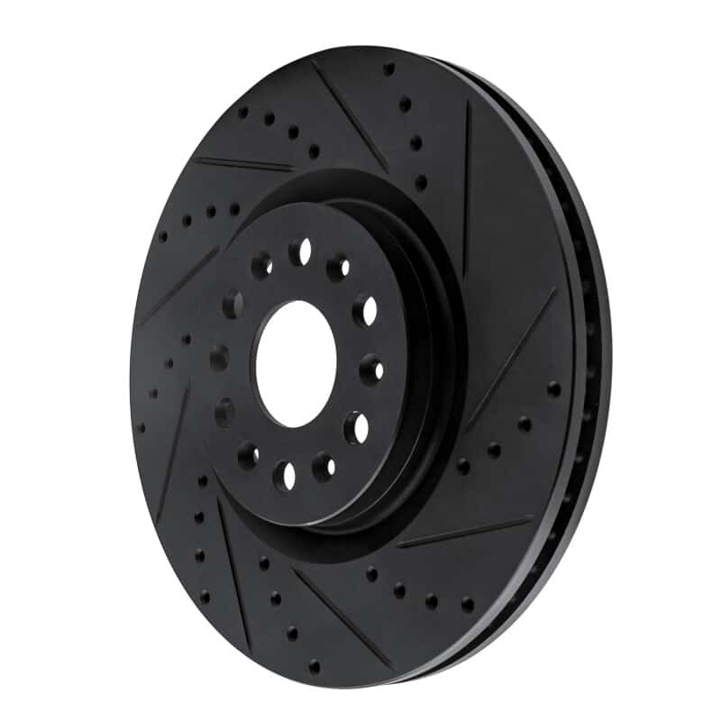 R1 Concepts — R1 2017-2025 Buick Enclave Front Right Drilled & Slotted Black Brake Rotor
R1 Brake Rotor Drill - view 2