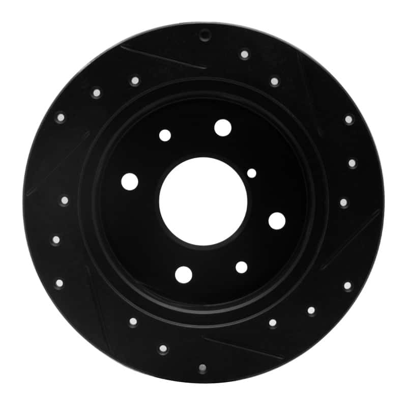 R1 Concepts — R1 86-88 Mazda RX-7 Rear Left Drilled & Slotted Black Brake Rotor
R1 Brake Rotor Drill - view 5