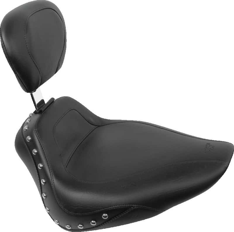 Mustang Motorcycle — Mustang 02-09 Honda VTX1300 Retro, S & T Wide Touring 2PC Seat - Black - view 1