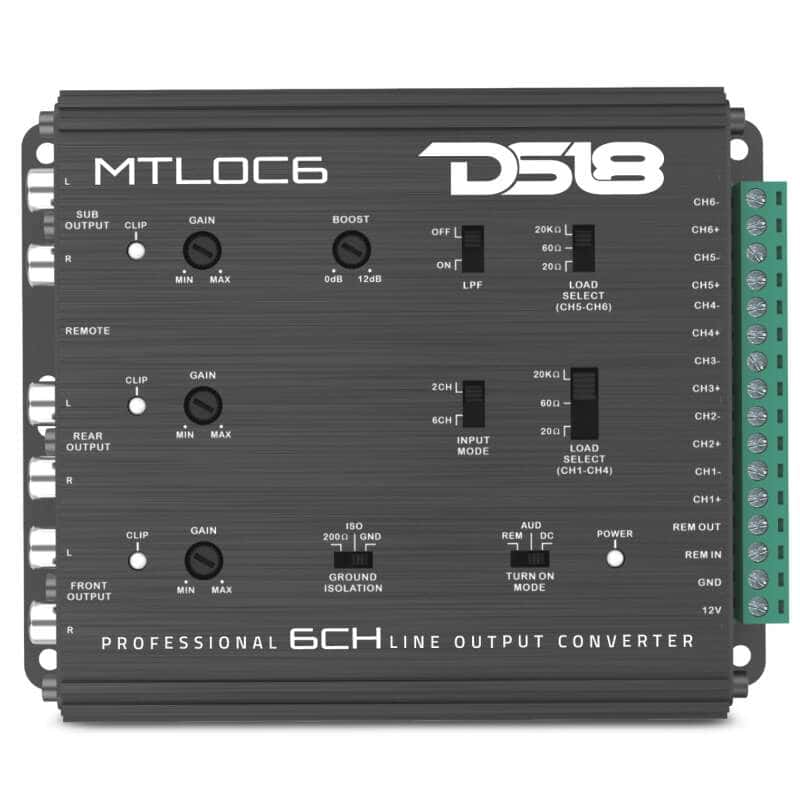 DS18 — DS18 6-Chnl Speaker Emulator Remote Out Level Matching Controls LED Clip Indicator Hi/Low Converters - view 3