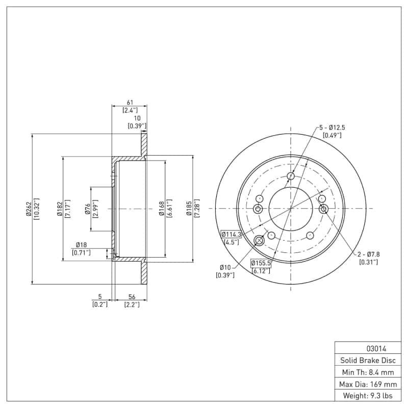 DFC — DFC 01-10 Hyundai XG300 Rear GeoSPEC Coated Rotor
DFC Brake Rotor - view 2