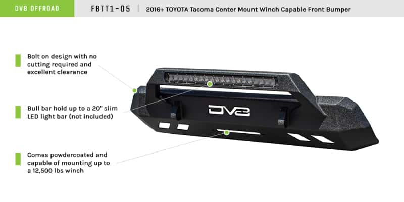 DV8 Offroad — DV8 Offroad 2016+ Toyota Tacoma Center Bumper
Bumper - view 12