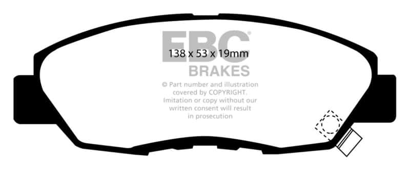 EBC — EBC 97 Acura CL 2.2 Ultimax2 Front Brake Pads
Disc Brake Pad - view 1