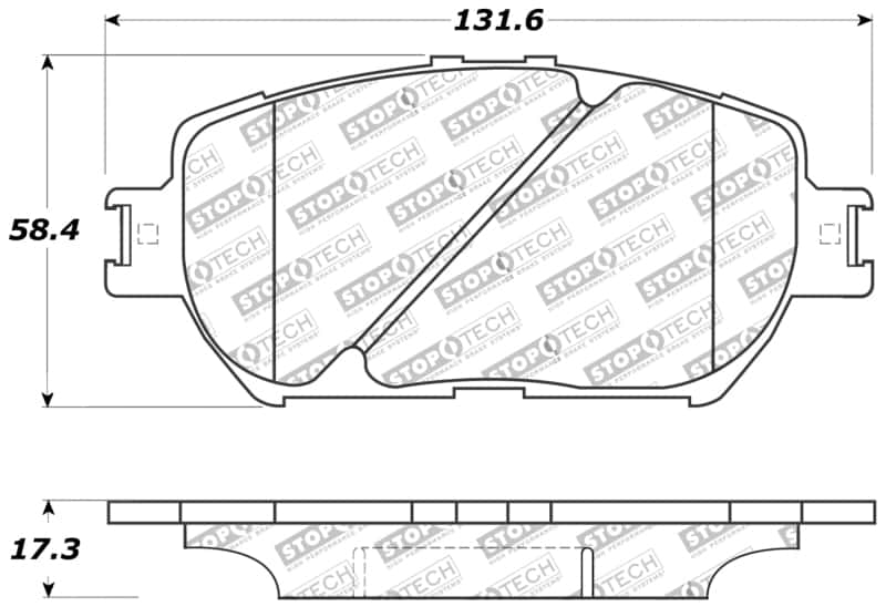 Stoptech — StopTech Performance 06 Lexus GS / 09-10 IS Front Brake Pads
Sprt Brk Pad W/Hdwr - view 8