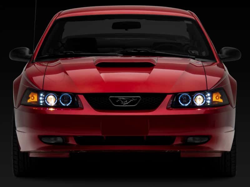 Raxiom — Raxiom 99-04 Ford Mustang Dual LED Halo Projector Headlights- Black Housing (Clear Lens)
Headlights - view 11