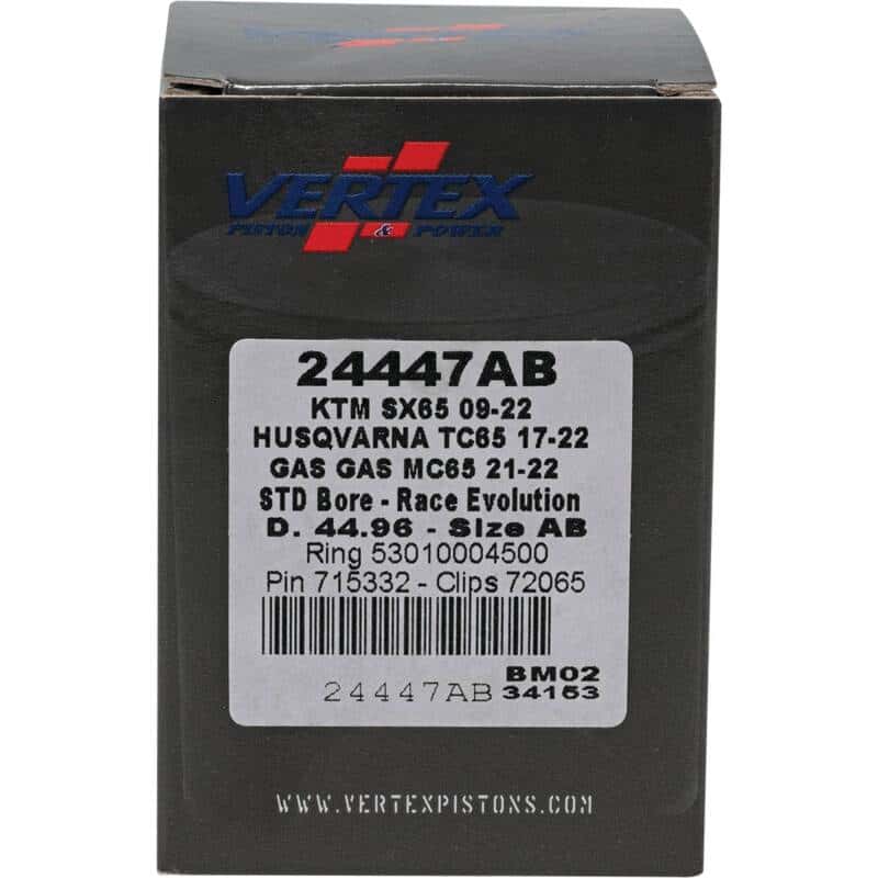 Vertex Pistons — Vertex Piston 09-24 KTM 65 SX 65cc Cast Race Evolution Piston Kit - view 4