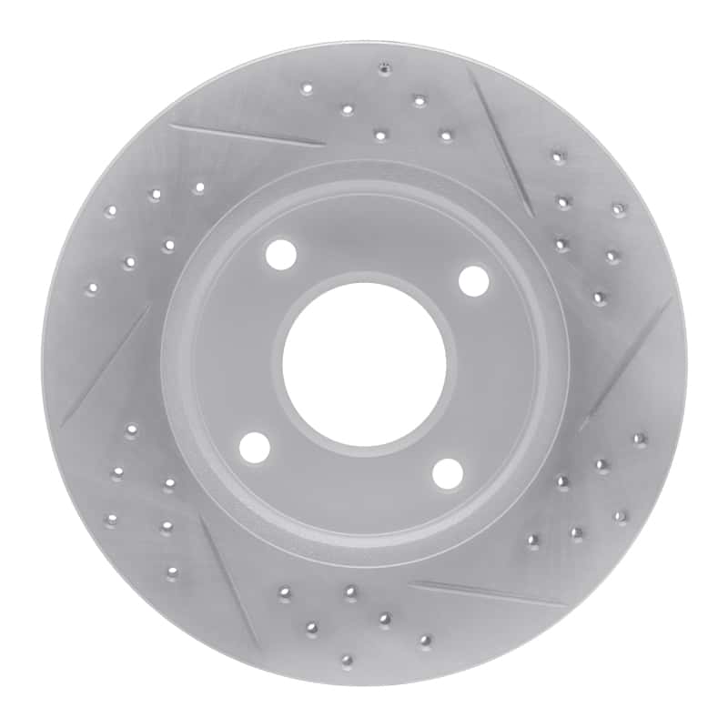 R1 Concepts — R1 07-17 Nissan Versa Front Left Drilled & Slotted Geo-Carbon Rotor - view 5