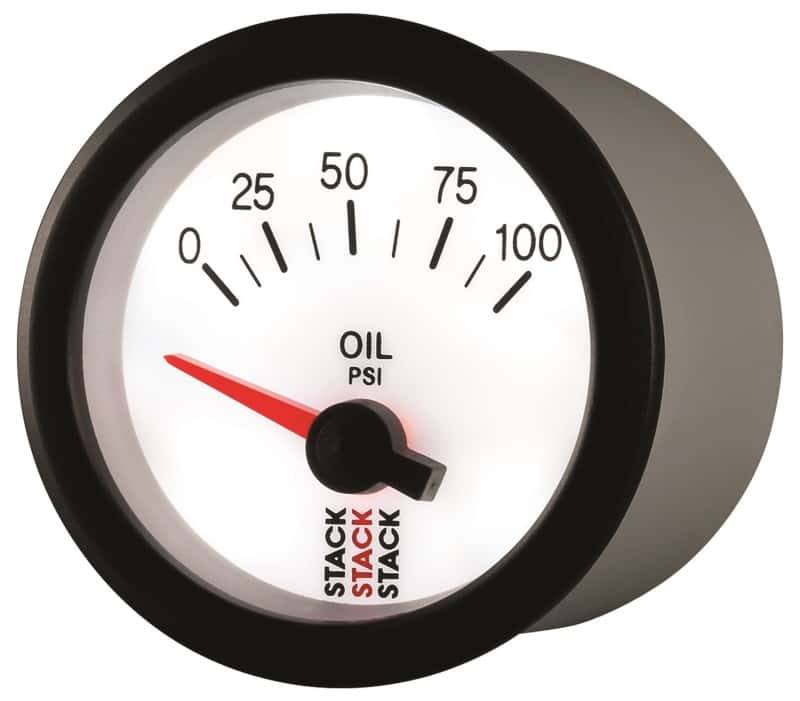 AutoMeter — Autometer Stack 52mm 0-100 PSI 1/8in NPTF Electric Oil Pressure Gauge - White
Ga OP Elec Wt 100psi - view 3