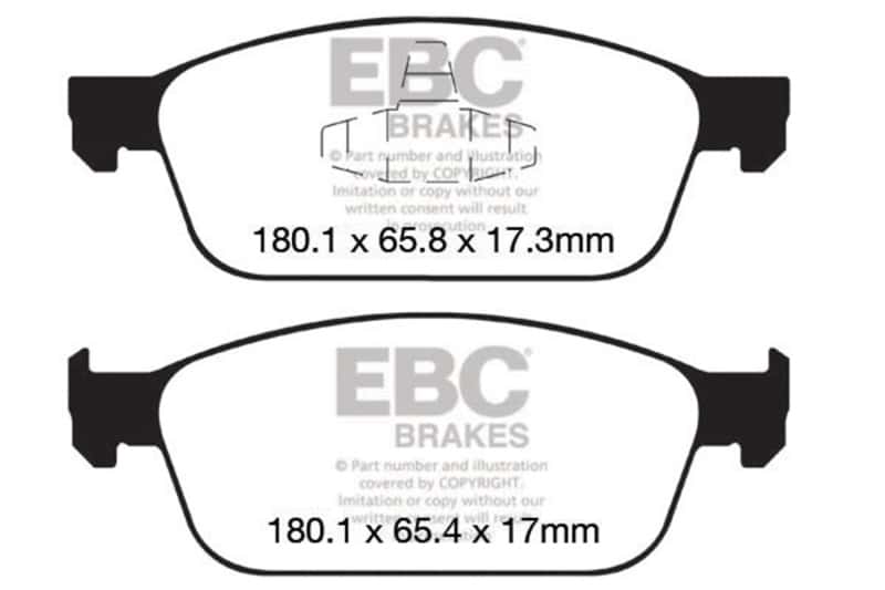 EBC — EBC 12-18 Ford Focus ST Bluestuff Front Brake Pads
Disc Brake Pad - view 3