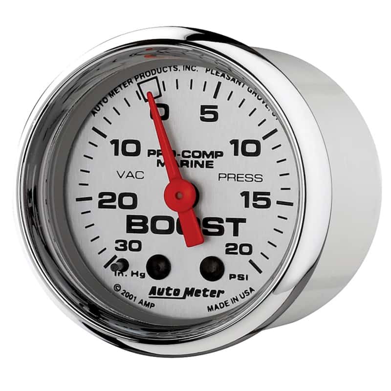 AutoMeter — Autometer Marine Chrome Ultra-Lite 2-1/16in 0-30 HG / 0-20 PSI Vacuum / Boost Gauge
GA 2" BST 20PSI M MC - view 5