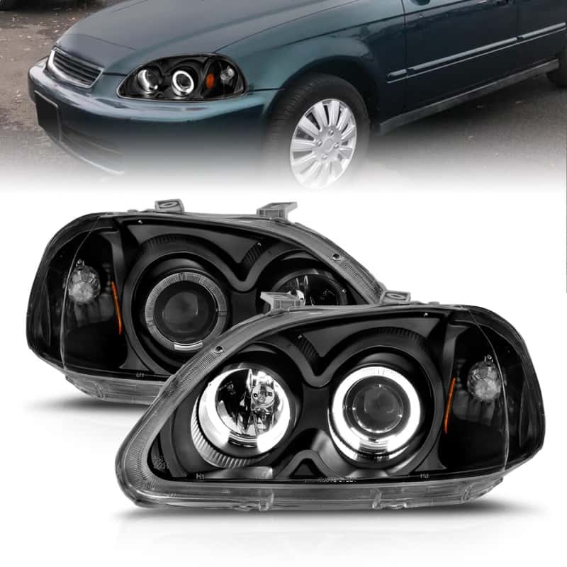 ANZO — ANZO 1996-1998 Honda Civic Projector Headlights w/ Halo Black
Head Light Set
HdLtSet - view 1