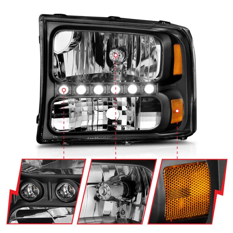 ANZO — ANZO 2000-2004 Ford Excursion Crystal Headlights Black w/ LED 1pc
Head Light Set
HdLtSet - view 10