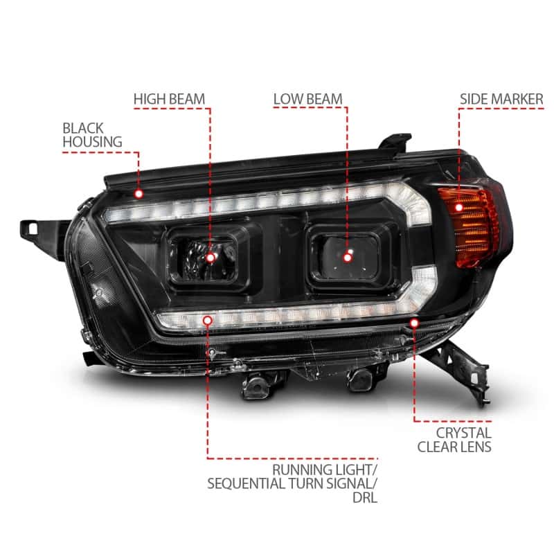 ANZO — ANZO 10-13 Toyota 4Runner Projector Headlights - Black
Head Light Set
HdLtSet - view 5
