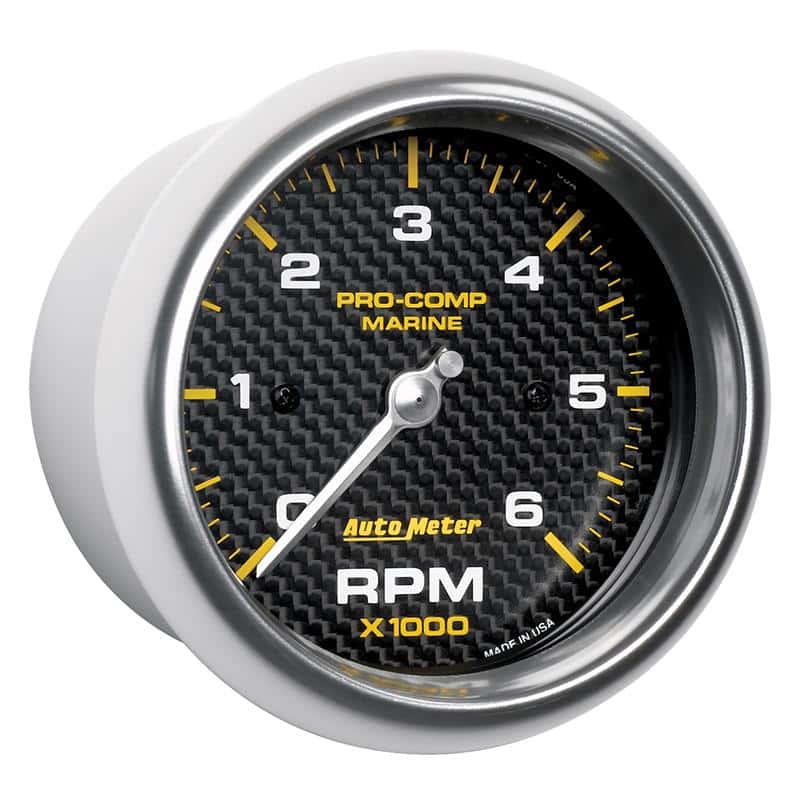 AutoMeter — Autometer Marine Carbon Fiber Ultra-Lite Gauge 3-3/8in Tachometer 6K RPM
3.4" TACH 6KRPM MCF - view 4