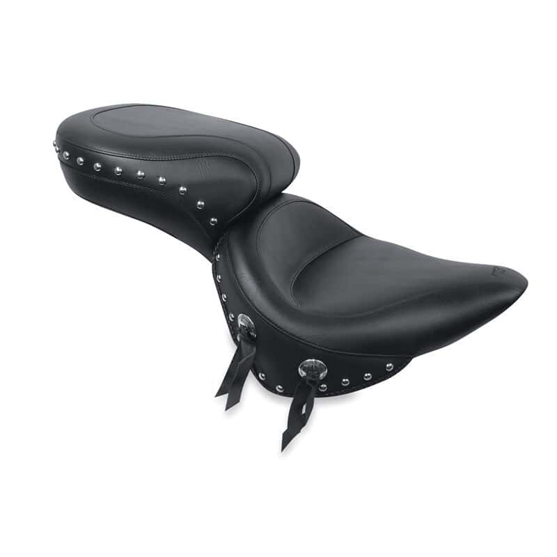 Mustang Motorcycle — Mustang 00-15 Harley Softail Standard Rear Tire Wide Touring 1PC Seat w/Studs - Black - view 1