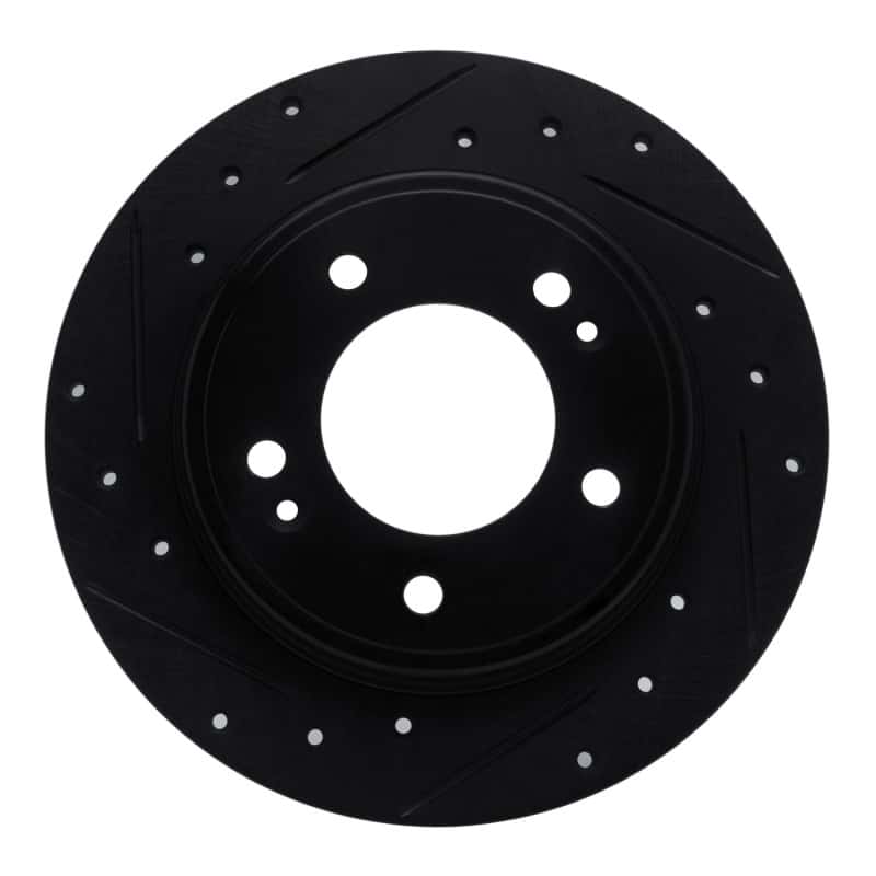 R1 Concepts — R1 17-25 Hyundai Elantra GT Rear Left Drilled & Slotted Black Brake Rotor
R1 Brake Rotor Drill - view 1
