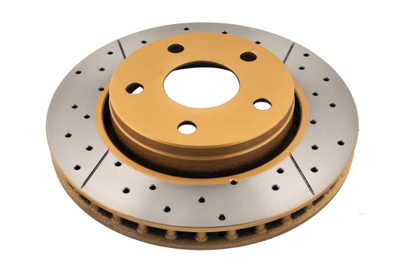 DBA — DBA 07-17 Jeep Wrangler Front Drilled & Slotted Street Series X-Gold Rotor
X Street Series
Brake Rotor - view 1