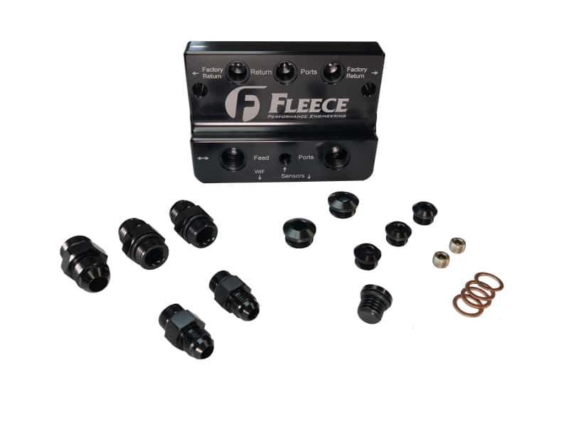 Fleece Performance — Fleece Performance 10-12 Dodge 6.7L Cummins 4th Gen Fuel Distribution Block
Fuel Ln Junc. Block - view 4