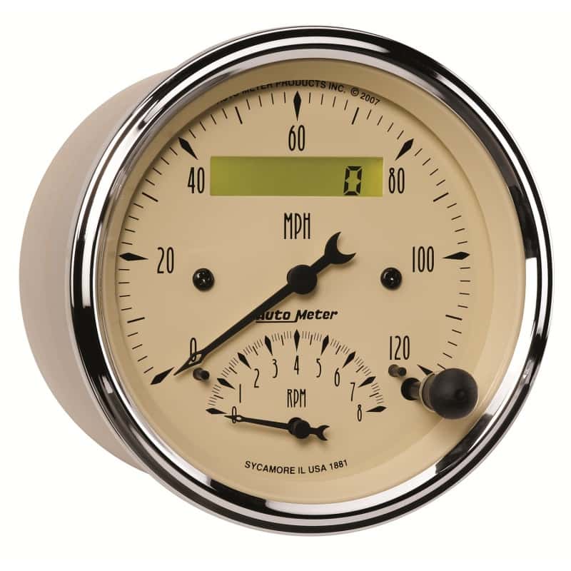 AutoMeter — AutoMeter Gauge Tach/Speedo 3-3/8in. 120MPH & 8K RPM Elec. Program. Antique Beige
GA 3.4" RPM/SPD AB - view 5