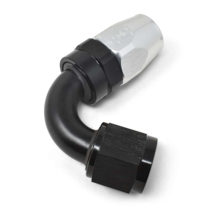 Russell — Russell Performance -10 AN Black/Silver 120 Degree Tight Radius Full Flow Swivel Hose End
Hose Fitting - view 6