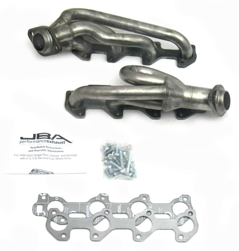 JBA — JBA 02-03 Dodge RAM 4.7L PowerTech 1-1/2in Primary Raw 409SS Cat4Ward Header
Exhaust Header - view 1