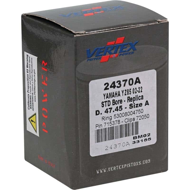 Vertex Pistons — Vertex Piston 02-24 Yamaha YZ 85 85cc Cast Replica Piston Kit - view 5